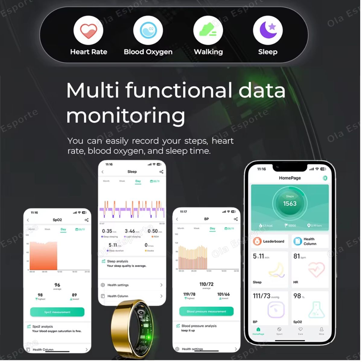 Elite Health Tracking Smart Ring