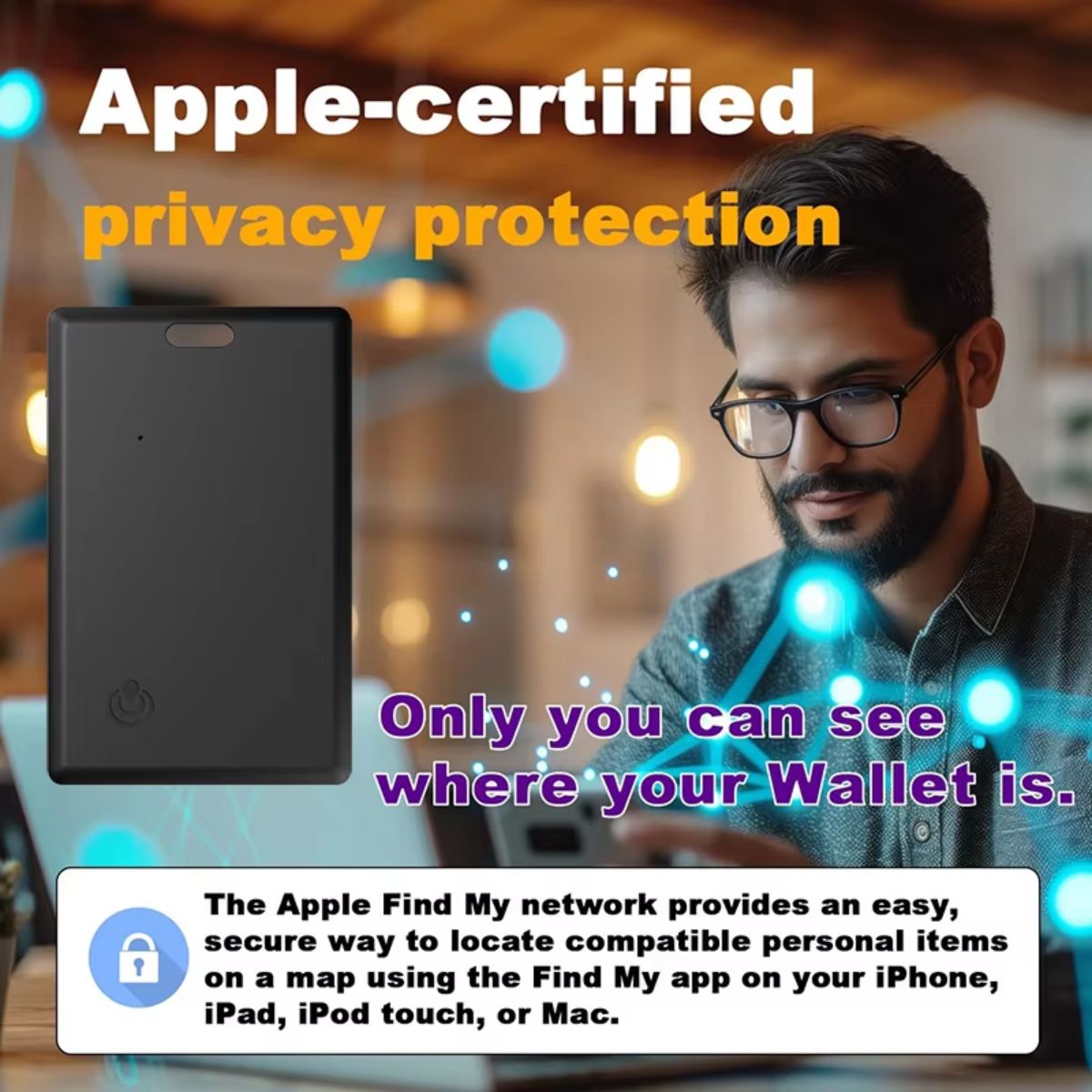 Slim Find My Smart Wallet Tracker